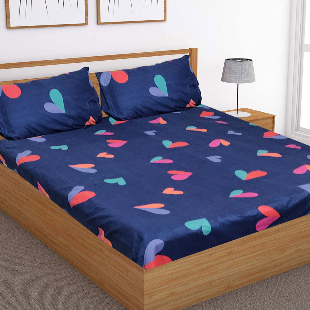 Super Soft Heart Design Double Bedsheet ( 90*100inch, King )