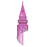 Buy bright pink color macrame jhumar online.