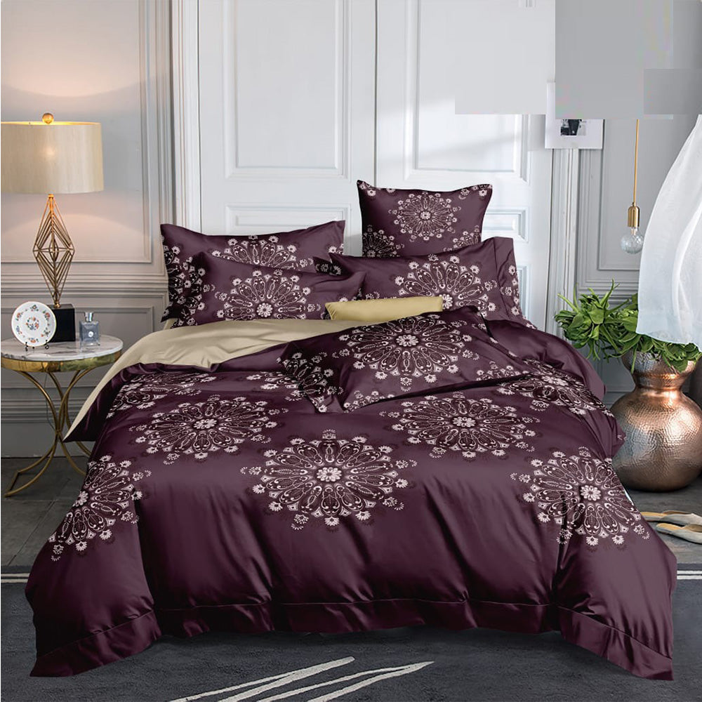 Super Soft Iris Design Cosy Comforter Set (4 pc Set,King size)