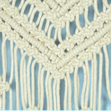White Macramé Hanging Double Wall Shelf (L-90cm ,W-40cm)