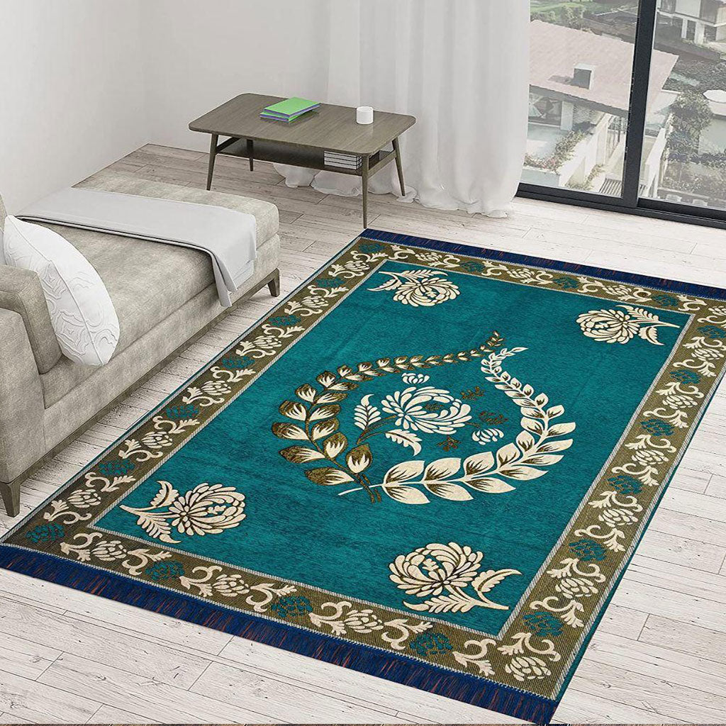 Royal Design Exclusive Velvet Carpets ( Gold, 5*7 Feet )