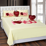 Love Design Double Bedsheet ( 90*100inch, Queen)