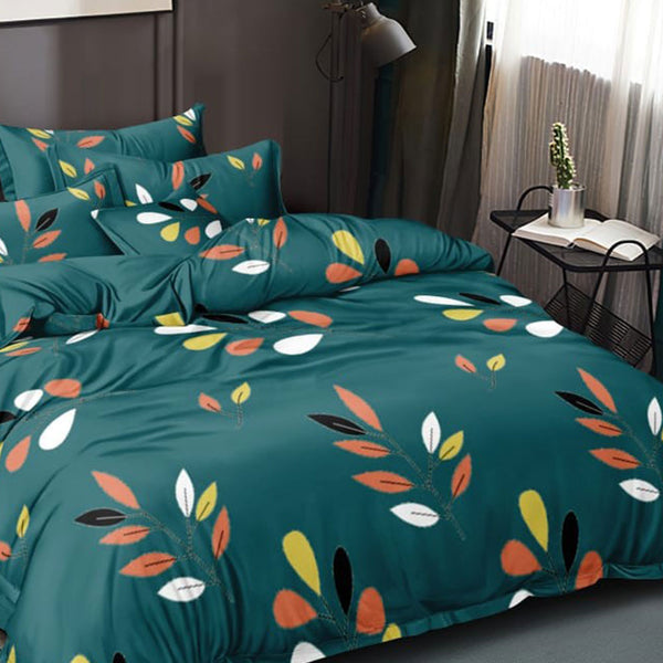 Super Soft Cosy Comforter Set Small Leaf Design (4 pc Set )