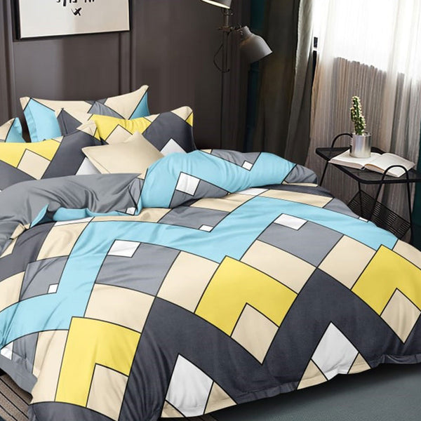 Super Soft Ac Comforter Set Zig-Zag Design (4 pc Set )