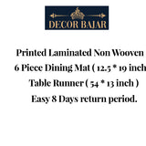 Dining Table Mat 6 Pieces with Runner Set