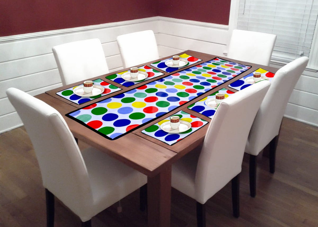 Dining Table Mat 6 Pieces with Runner Set