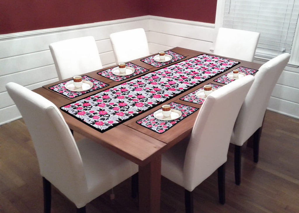 Dining Table Mat 6 Pieces with Runner Set