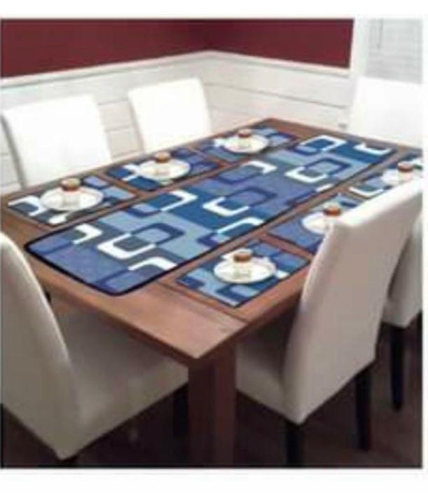 Dining Table Mat 6 Pieces with Runner Set 