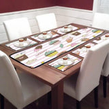 Dining Table Mat 6 Pieces with Runner Set