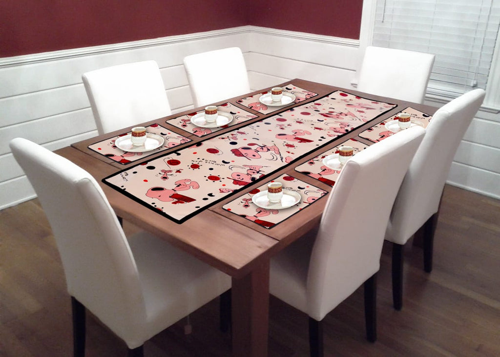 Dining Table Mat 6 Pieces with Runner