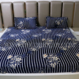 Soft Woolen Line Design Winter Bedsheet With Pillow covers ( 90*100 inch, 1.8kg , 245gsm )