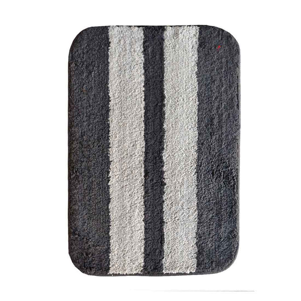 Black White Stripe Anti-Slip Bath Mats - Set Of 2 (60*40cm)