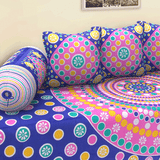 Jaipuri Design Single Bedsheet ( 100% cotton, 6pc set, Diwan set )