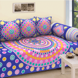 Jaipuri Design Single Bedsheet ( 100% cotton, 6pc set, Diwan set )