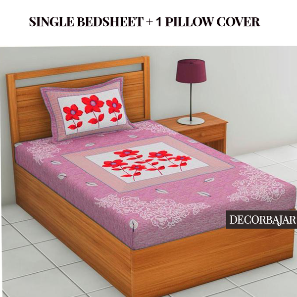 Combo Of 100% Cotton Double & Single Bedsheet