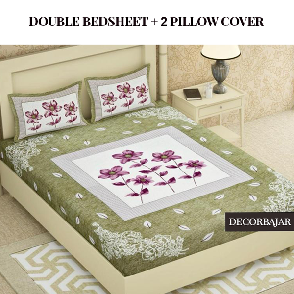 Combo Of 100% Cotton Double & Single Bedsheet