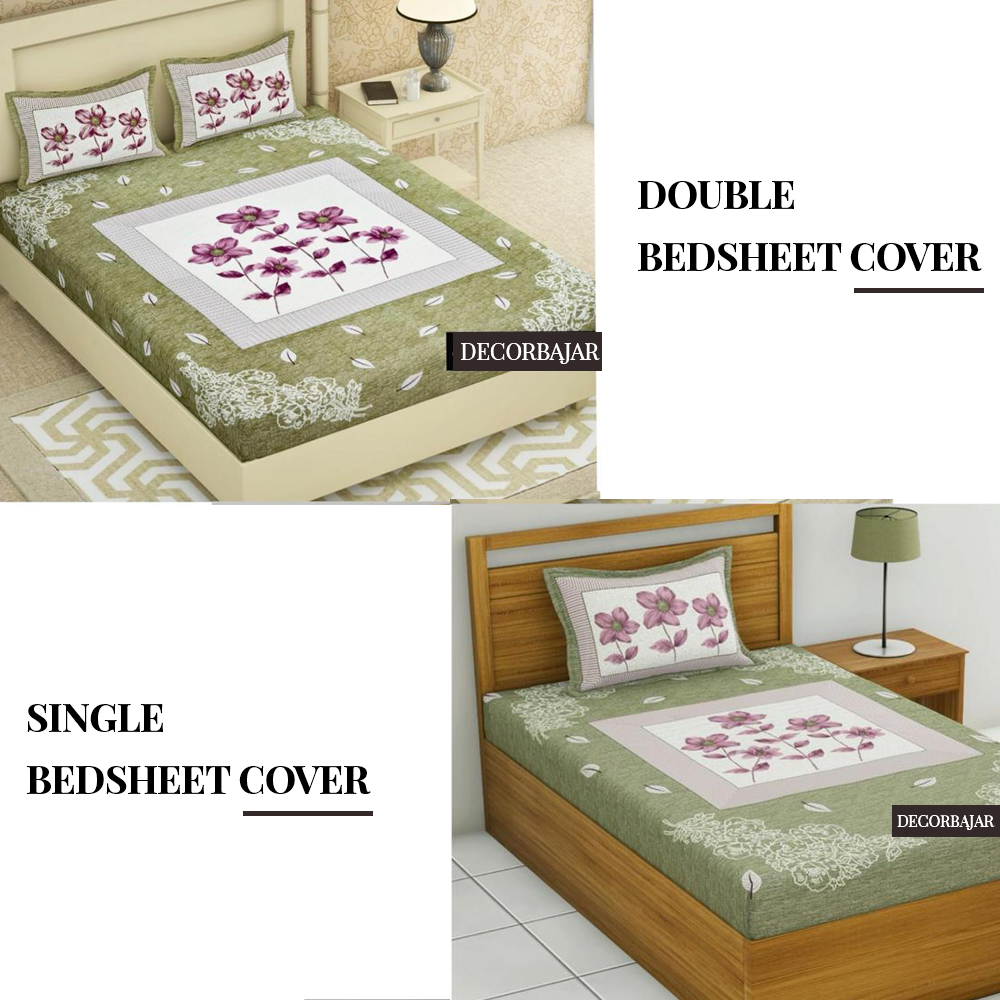 Combo Of 100% Cotton Double & Single Bedsheet