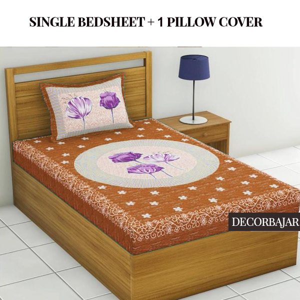 Combo Of 100% Cotton Double & Single Bedsheet