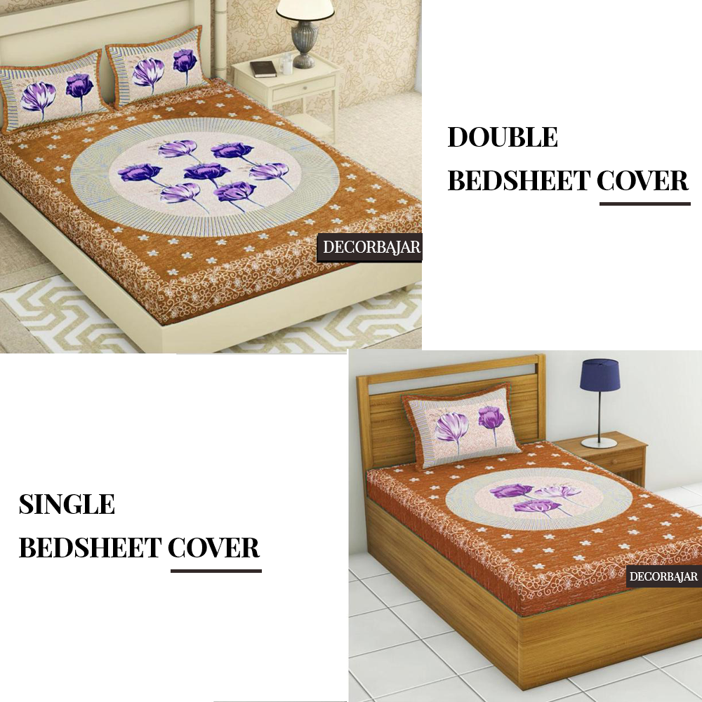 Combo Of 100% Cotton Double & Single Bedsheet