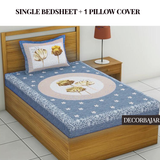 Combo Of 100% Cotton Double & Single Bedsheet