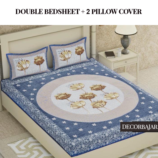 Combo Of 100% Cotton Double & Single Bedsheet