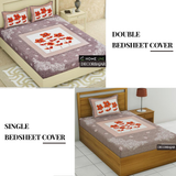 Combo Of 100% Cotton Double & Single Bedsheet