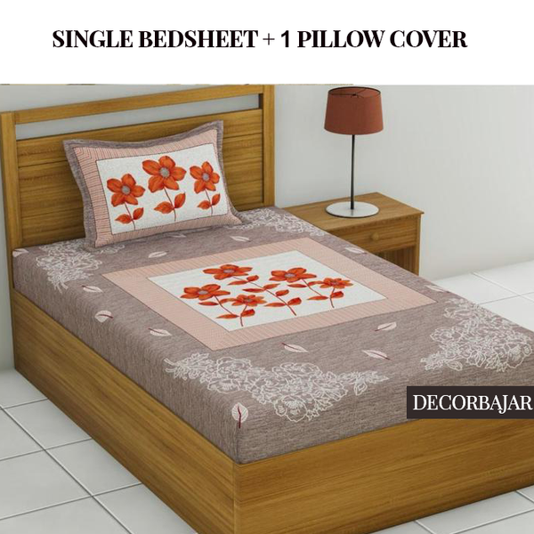 Combo Of 100% Cotton Double & Single Bedsheet