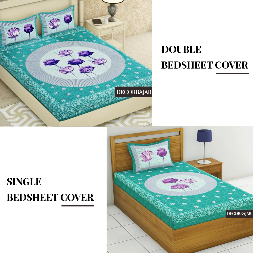Combo Of 100% Cotton Double & Single Bedsheet