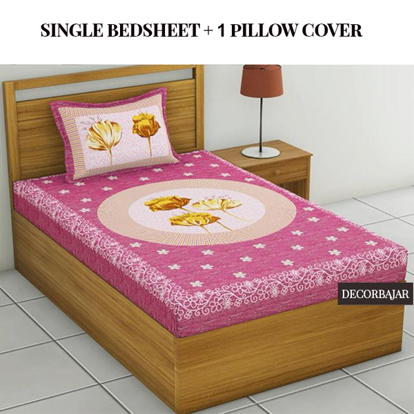 Combo Of 100% Cotton Double & Single Bedsheet