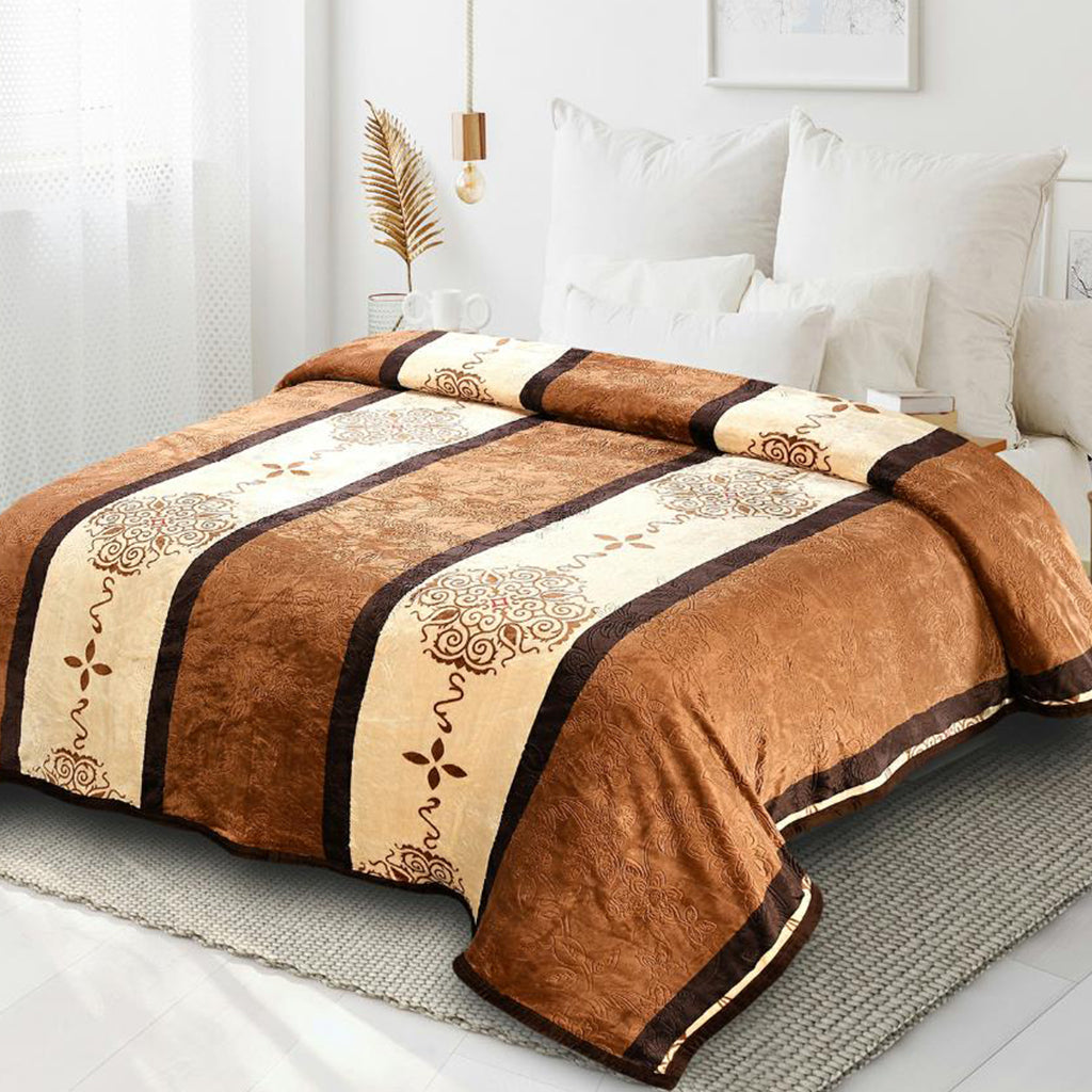 Super Soft Mink Embossed Blanket ( Double bed, 1.9 kg )