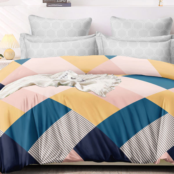 Super Soft Abstract Design Double Bedsheet ( 90*100inch, King )