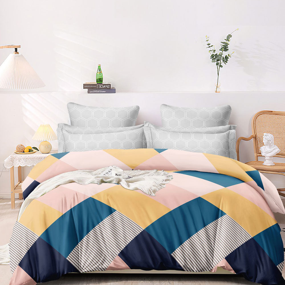 Super Soft Abstract Design Cosy Comforter Set (4 pc Set, King size )