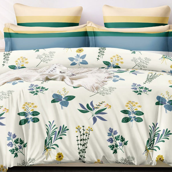 Super Soft Artichoke Design Cosy Comforter Set (4 pc Set, King size)