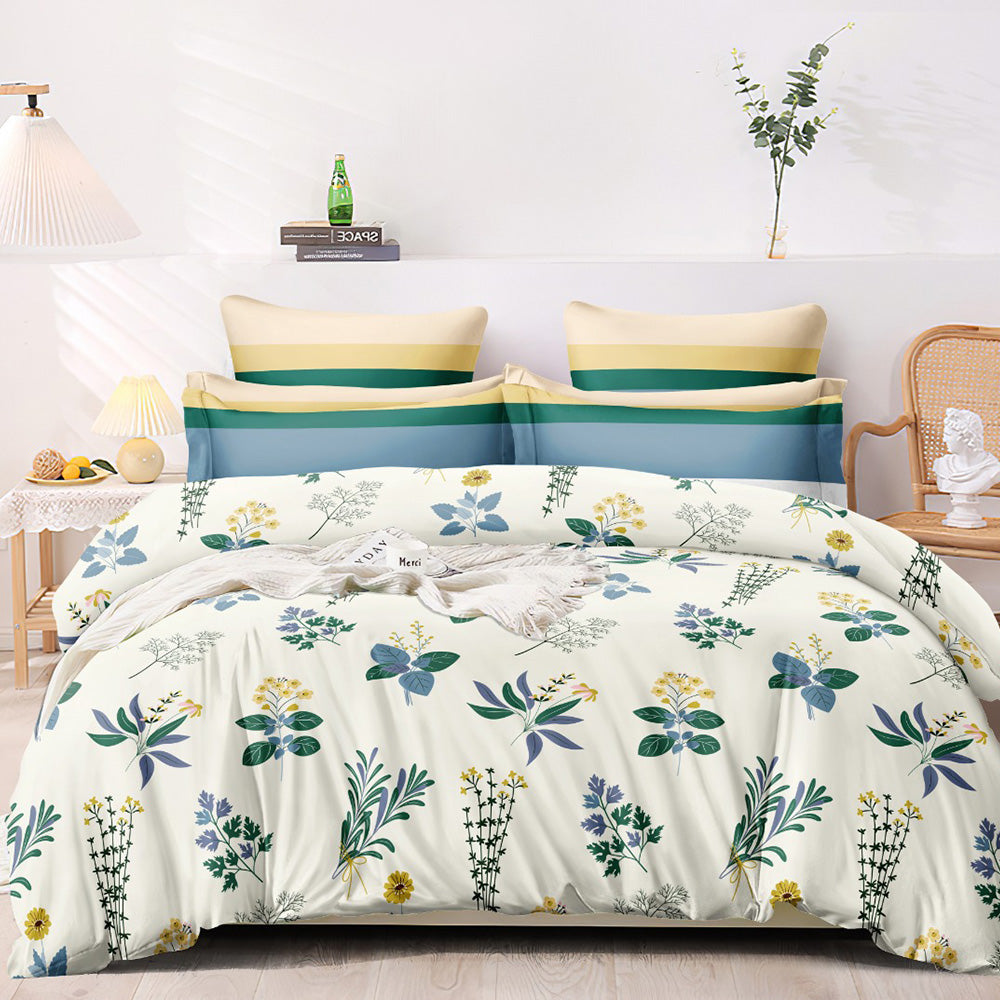 Super Soft Artichoke Design Cosy Comforter Set (4 pc Set, King size)