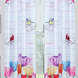 Beautiful Long Crush Solid Birds Print Curtain Combo ( 4 x 7 , pack of 2)