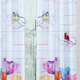 Beautiful Long Crush Solid Birds Print Curtain Combo ( 4 x 7 , pack of 2)