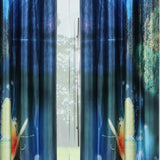Beautiful Long Crush Solid Blue Lake Print Curtain Combo ( 4 x 7 , pack of 2)