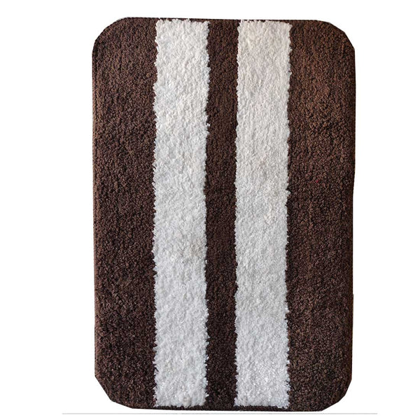 Brown Stripe Anti-Slip Bath Mats - Set Of 2 (60*40cm)