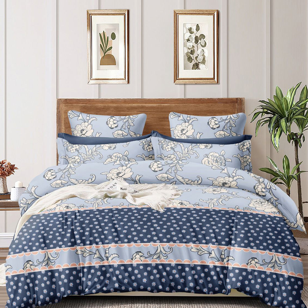 Super Soft Calendula Design Double Bedsheet ( 90*100inch, King )