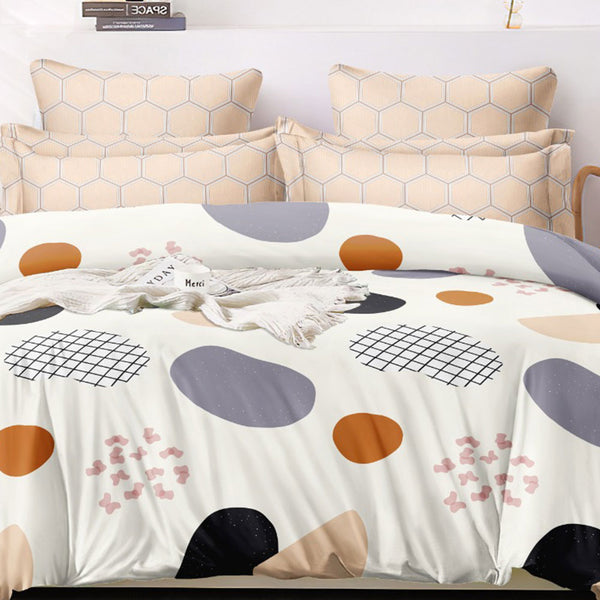 Super Soft Circle Design Cosy Comforter Set (4 pc Set, king Size)