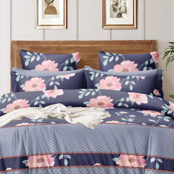 Super Soft Cross Floral Design Cosy Comforter Set (4 pc Set, king Size)