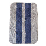 Grey-Blue Stripe Anti-Slip Bath Mats - Set Of 2 (60*40cm)