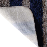 Grey-Blue Stripe Anti-Slip Bath Mats - Set Of 2 (60*40cm)