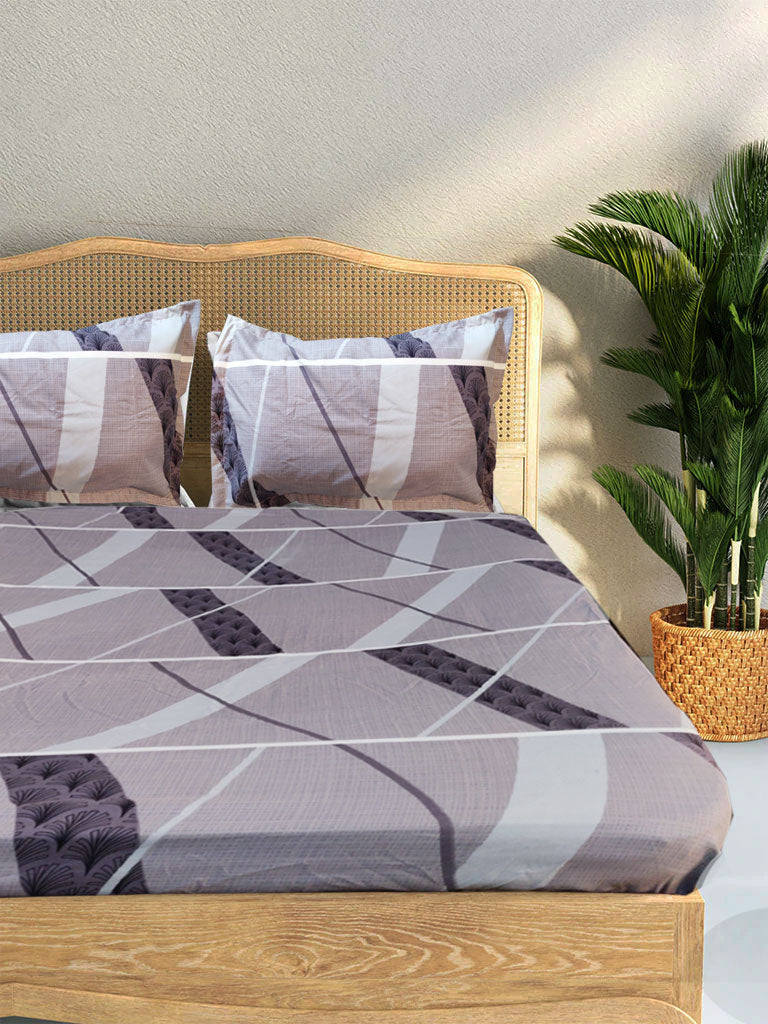 Fitted Modern Design Double Bedsheet ( 90*100inch, King )