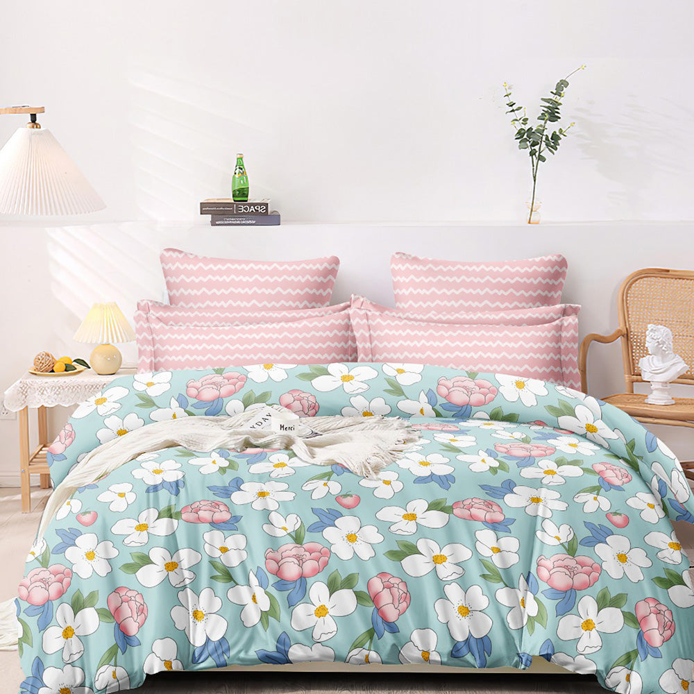 Super Soft Orchid Design Ac Comforter Set (4 pc Set, king Size)