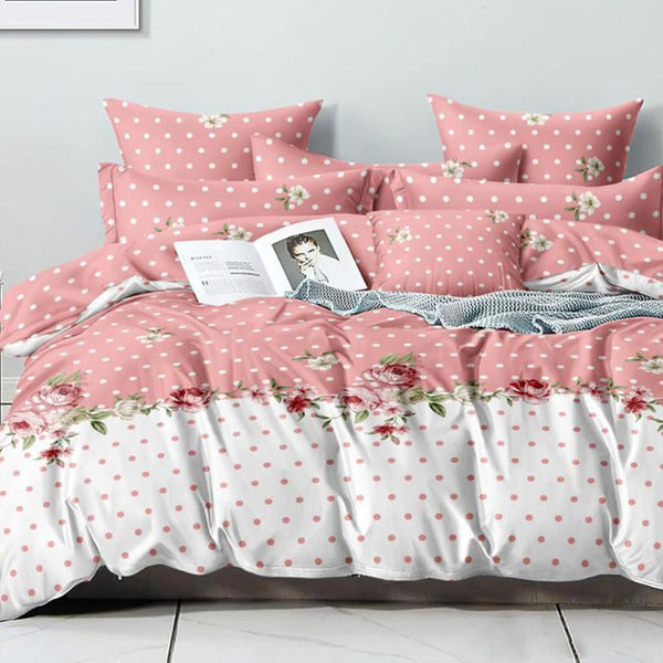 Ultra Super Soft Cosy Comforter Set Pink Floral Design (king size )