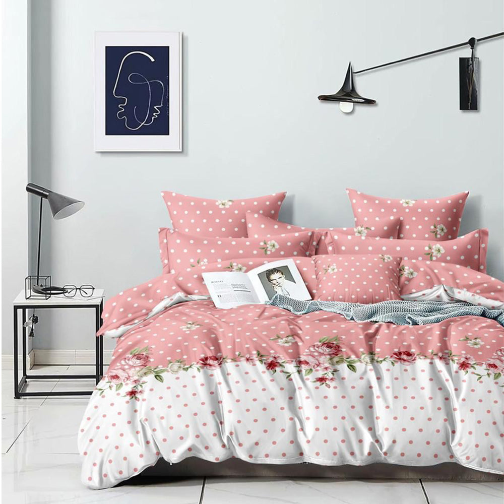 Ultra Super Soft Cosy Comforter Set Pink Floral Design (king size )