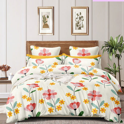 Plumeria Design AC Comforter Set 4 Pc – King Size 90x100 | Decorbajar