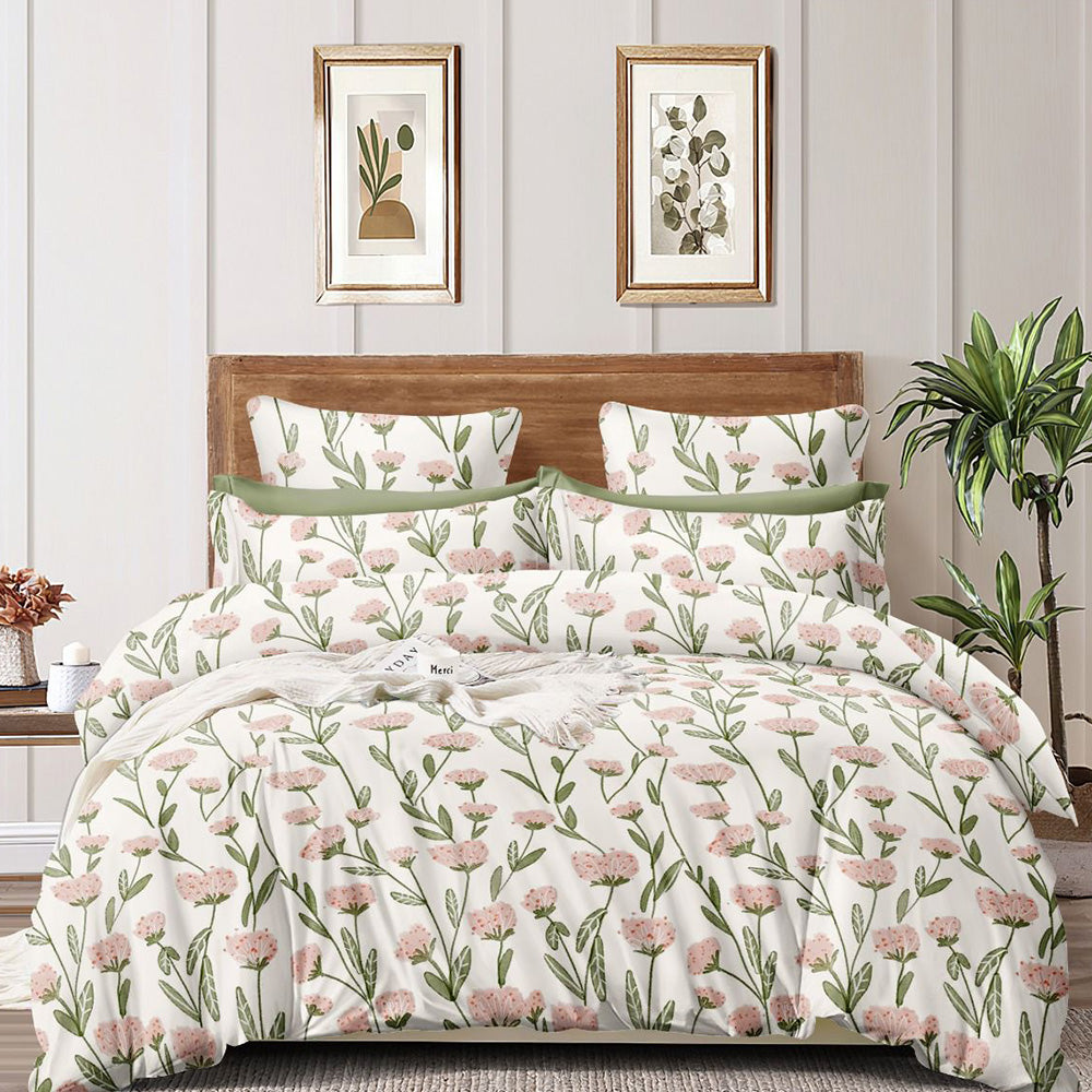 Super Soft Rosemary Design Double Bedsheet ( 90*100inch, King )