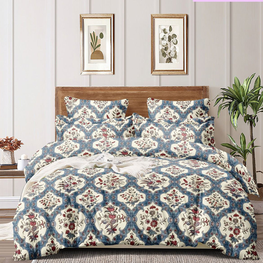 Super Soft Royal Floral Design Ac Comforter Set (4 pc Set, king Size)